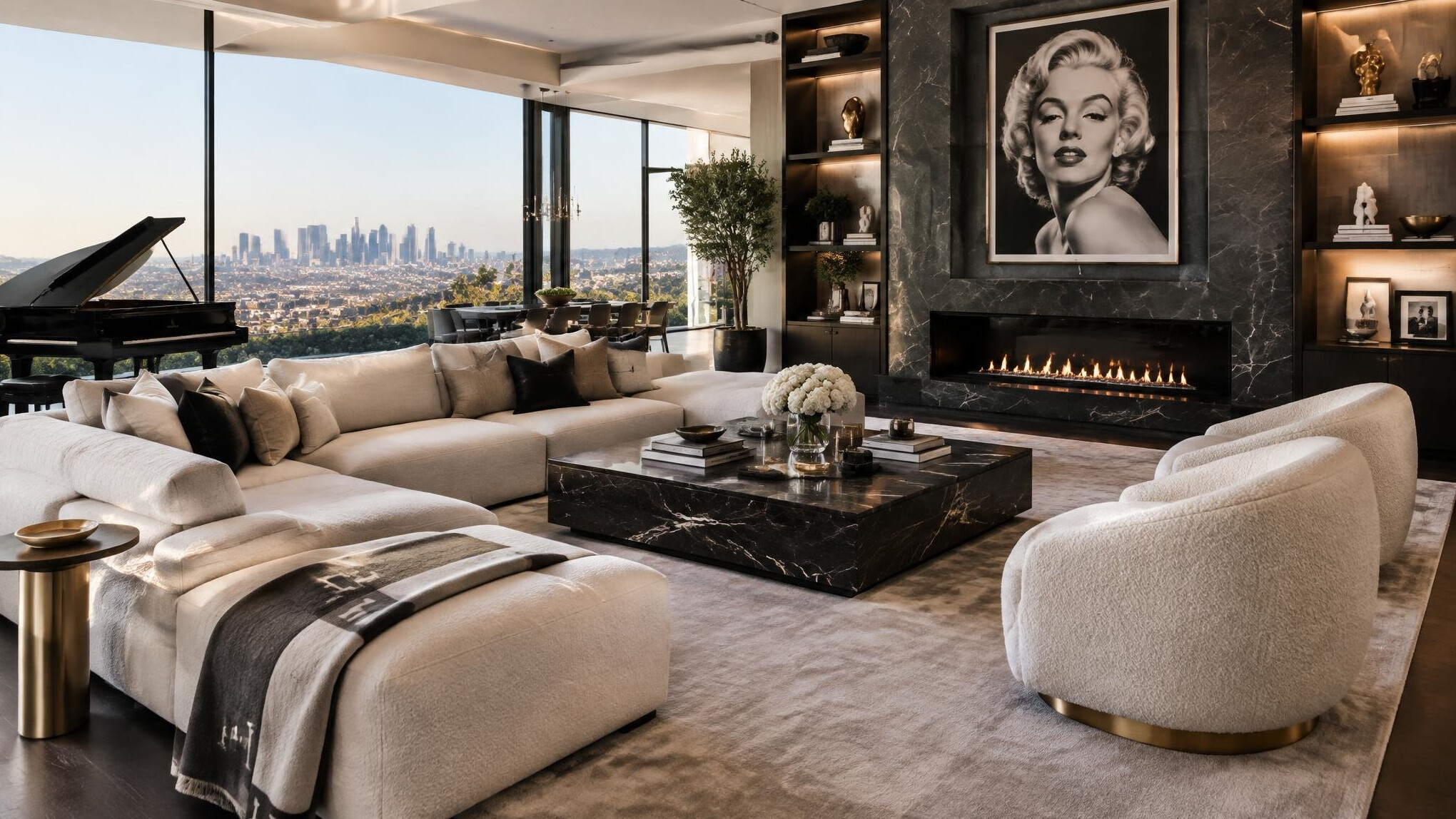 luxury celebrity living room