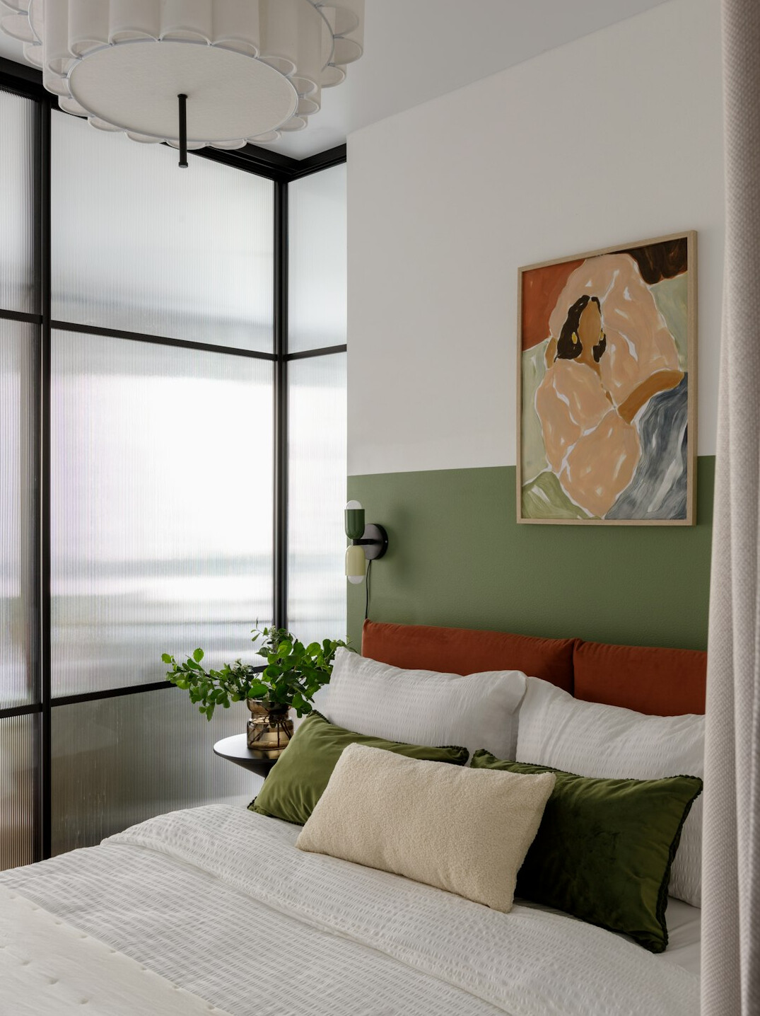 cozy bedroom with plants