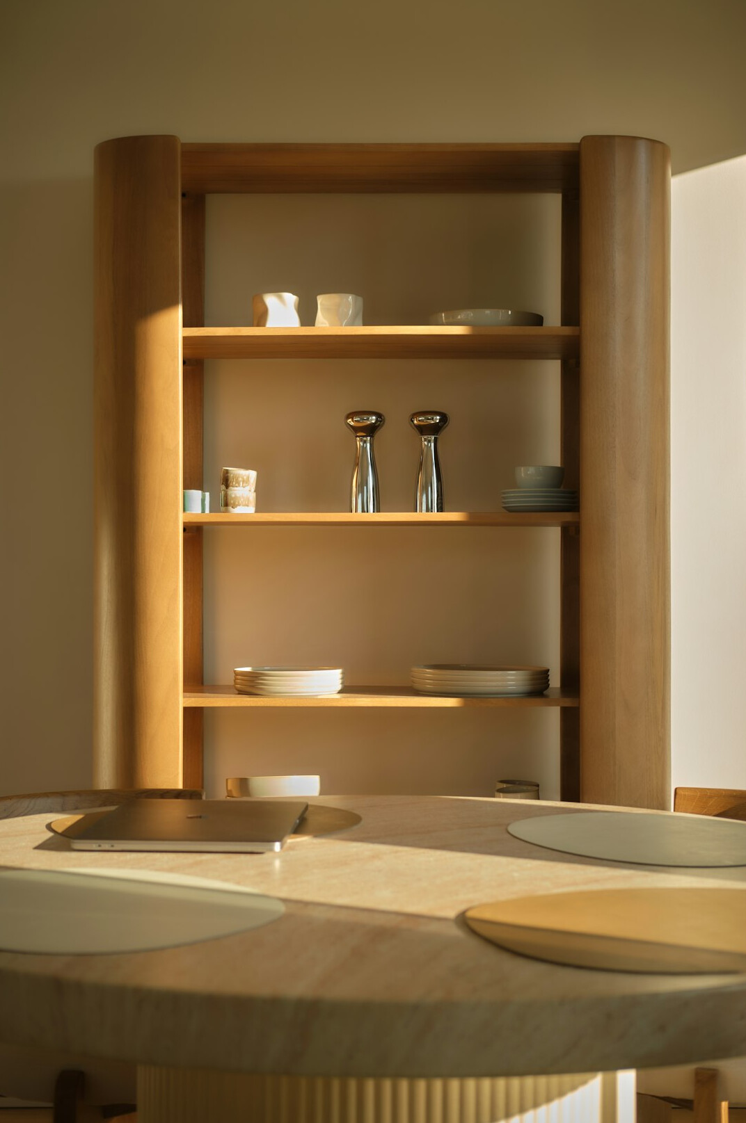 wooden dining table natural